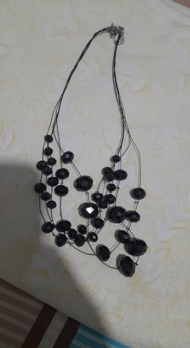 Siyah Gotik Boncuklu  Kadın Kolye - Görsel 2