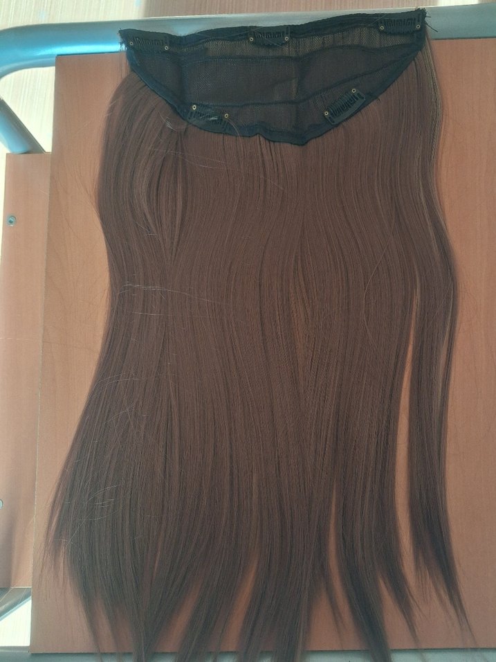 kestane rengi yapay saç - Görsel 3