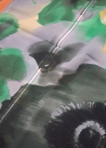 Yeşil Desenli Kadın Fular - Görsel 3