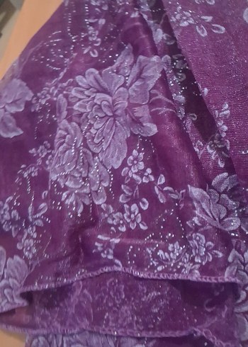 Mor Bohem Drape Desenli Kadın Şal - Görsel 5