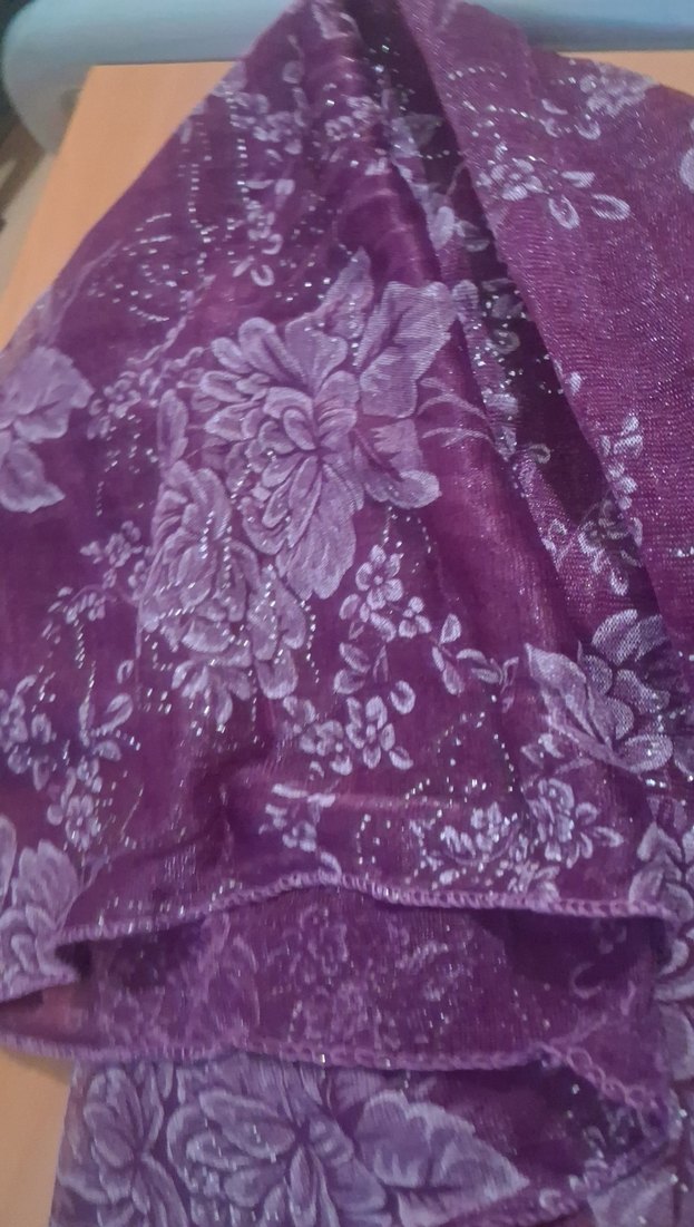 Mor Bohem Drape Desenli Kadın Şal - Görsel 5