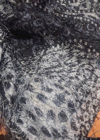 Kadın Gri Kumaş Fular - Görsel 2