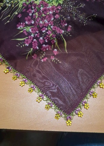 Mor Bohem Etnik Desenli Kadın Şal - Görsel 3