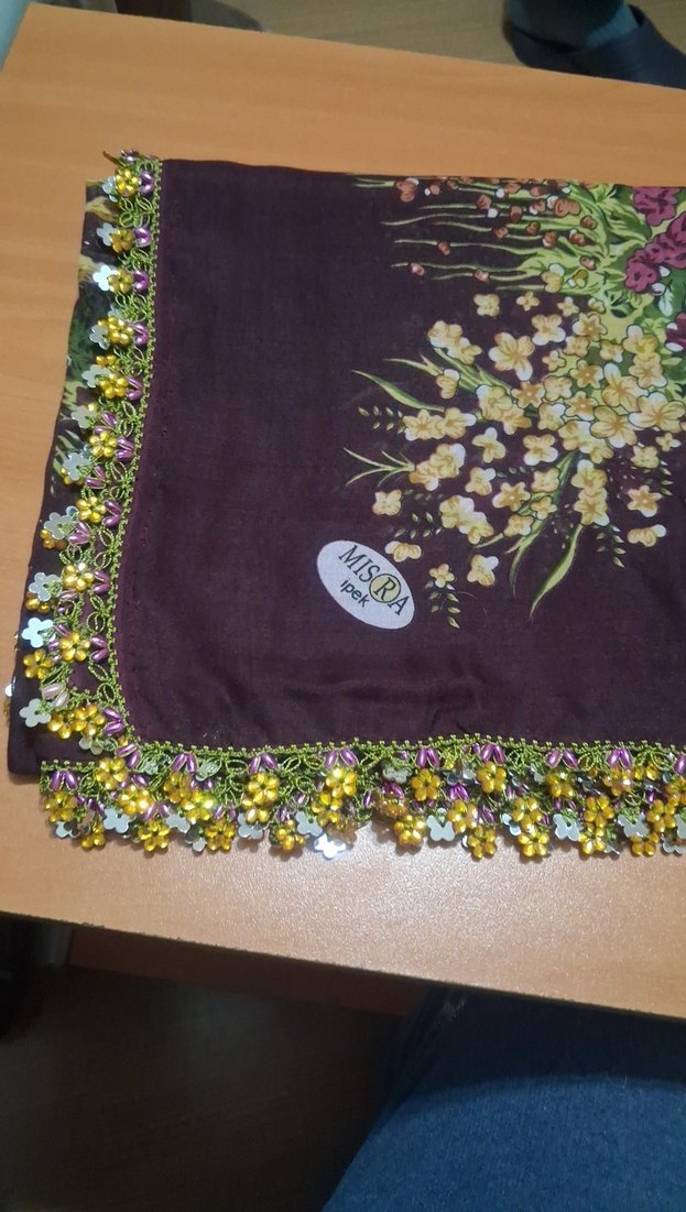 Mor Bohem Etnik Desenli Kadın Şal - Görsel 4