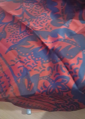 Bordo Desenli ipek Kadın Fular - Görsel 3