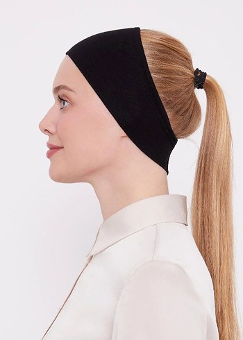 Silikonlu Kaymaz Siyah Bandana - Görsel 2