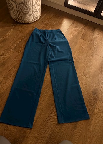 Pull and Bear Petrol Mavisi Genis Paca Pantolon