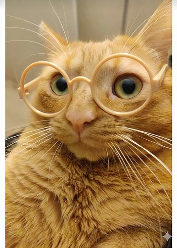 Kedi Aksesuarı 2'li Renkli Gözlük Seti - Görsel 2