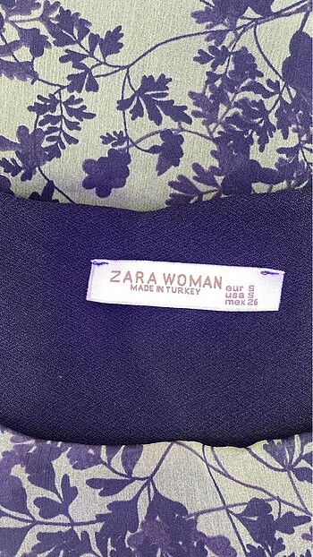 s Beden Zara Women günlük yeşil çiçekli midi elbise
