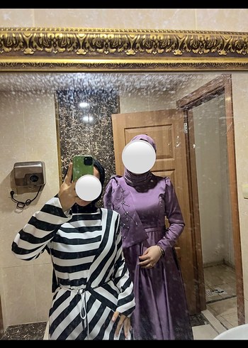 Suud Collection touche prive çizgili elbise