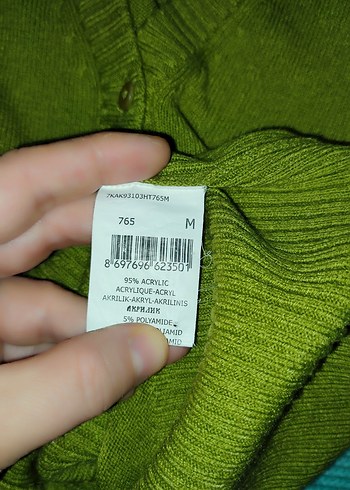 Yeşil V Yaka Kadın Triko Hırka - Görsel 5