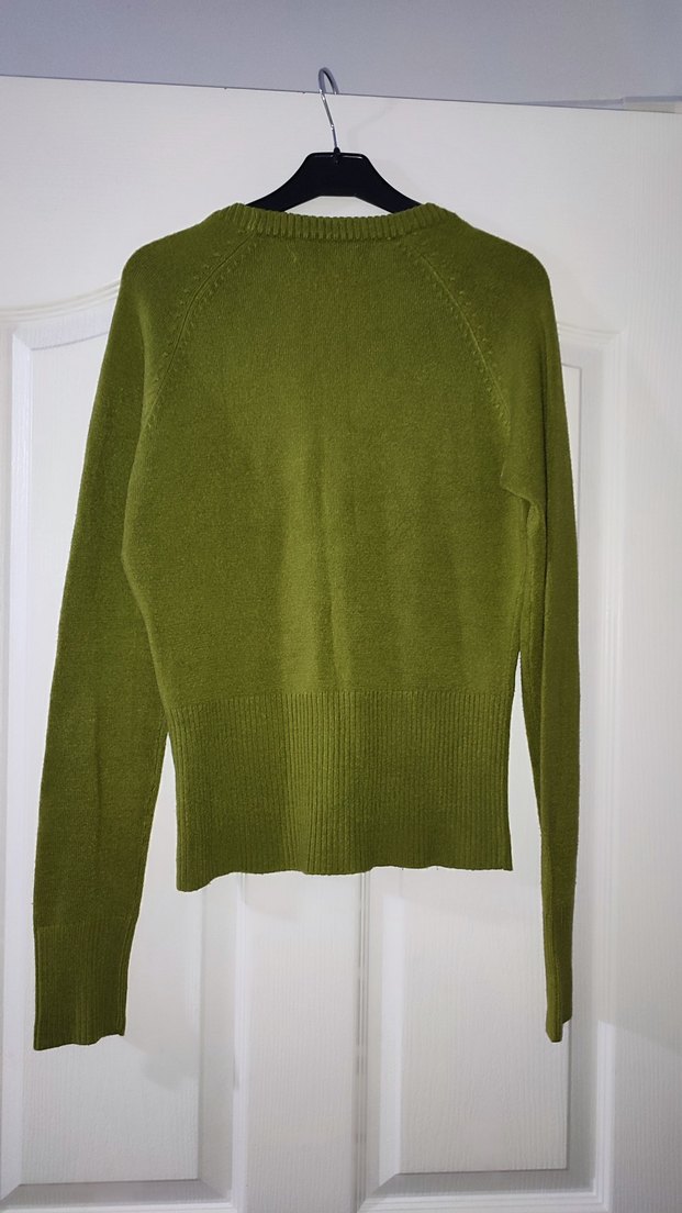 Yeşil V Yaka Kadın Triko Hırka - Görsel 4