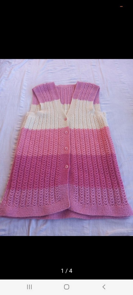 Kçeyizlik  Örgü Pembe Yelek - Görsel 3