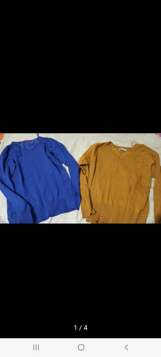 Lacivert triko  Uzun Kollu Kadın Kazak - Görsel 4