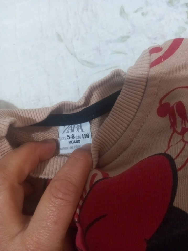 Pembe Baskılı Kız Bebek penye Takım - Görsel 4