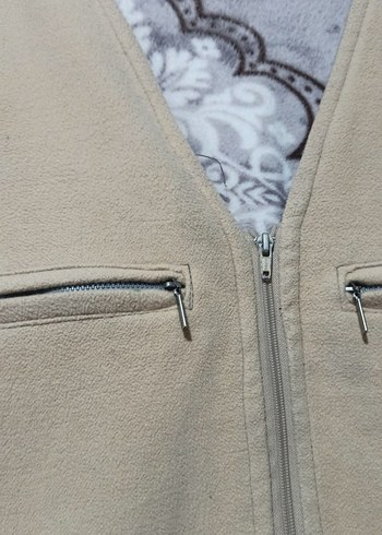 Bej Erkek Fermuarlı Yelek - Görsel 4