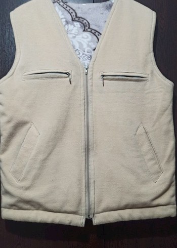 Bej Erkek Fermuarlı Yelek - Görsel 3