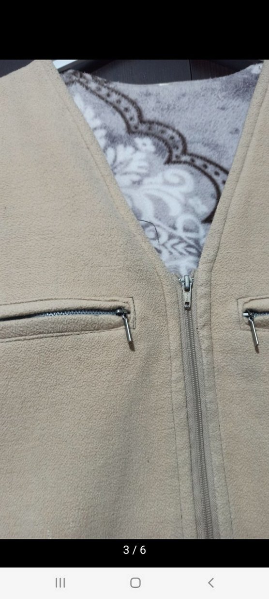 Bej Erkek Fermuarlı Yelek - Görsel 4