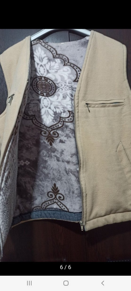 Bej Erkek Fermuarlı Yelek - Görsel 2