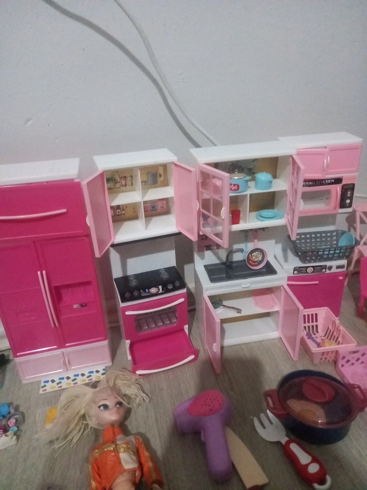 Pembe Minyatür Oyuncak Ev Eşyaları Seti - Görsel 4