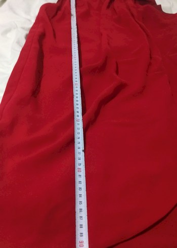 Kadın Kırmızı Kolsuz Midi Abiye Elbise - Görsel 3