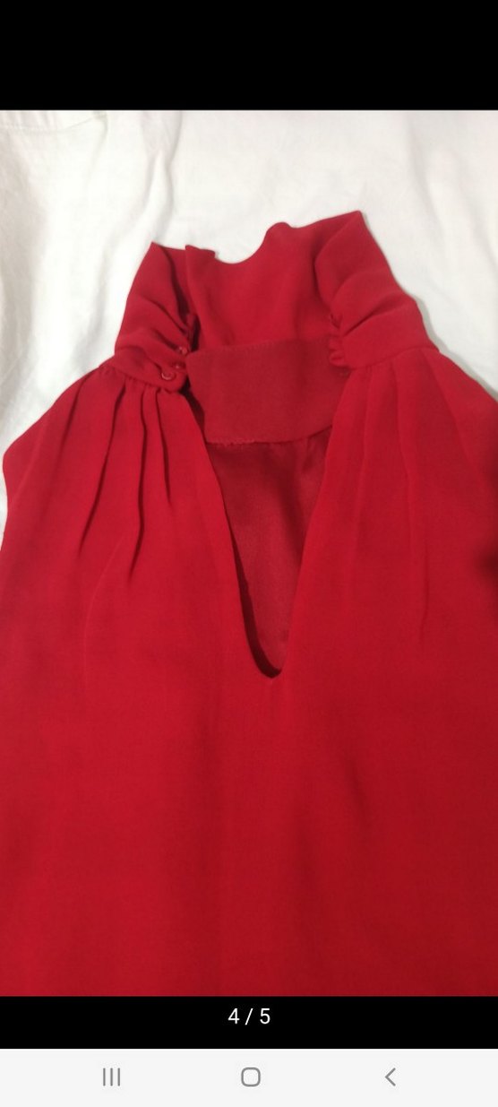 Kadın Kırmızı Kolsuz Midi Abiye Elbise - Görsel 4