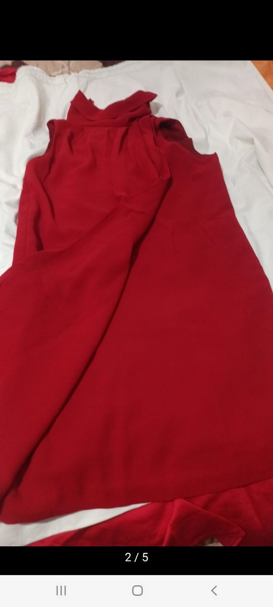 Kadın Kırmızı Kolsuz Midi Abiye Elbise - Görsel 2