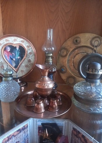 ZEMZEM SUYU SETİ BDİR TEPSİ GAZ LAMBALARI Koyu Altın RenkliBakır - Görsel 2