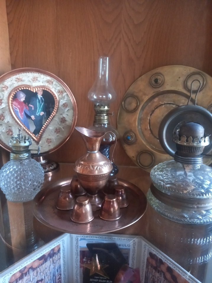 ZEMZEM SUYU SETİ BDİR TEPSİ GAZ LAMBALARI Koyu Altın RenkliBakır - Görsel 2