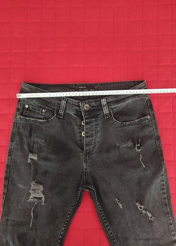 Siyah Yırtık Detaylı Kot Pantolon - Görsel 6