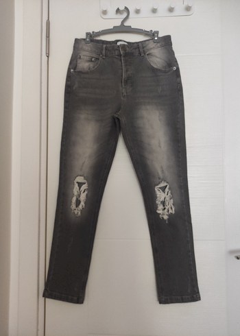 Gri Kadın Kot Pantolon - Görsel 2