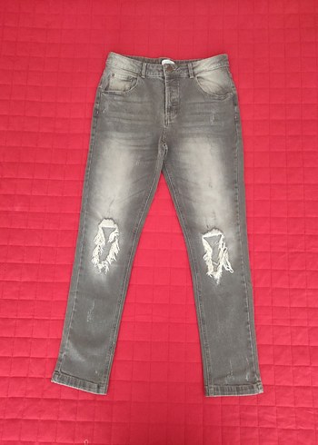 Gri Kadın Kot Pantolon - Görsel 5