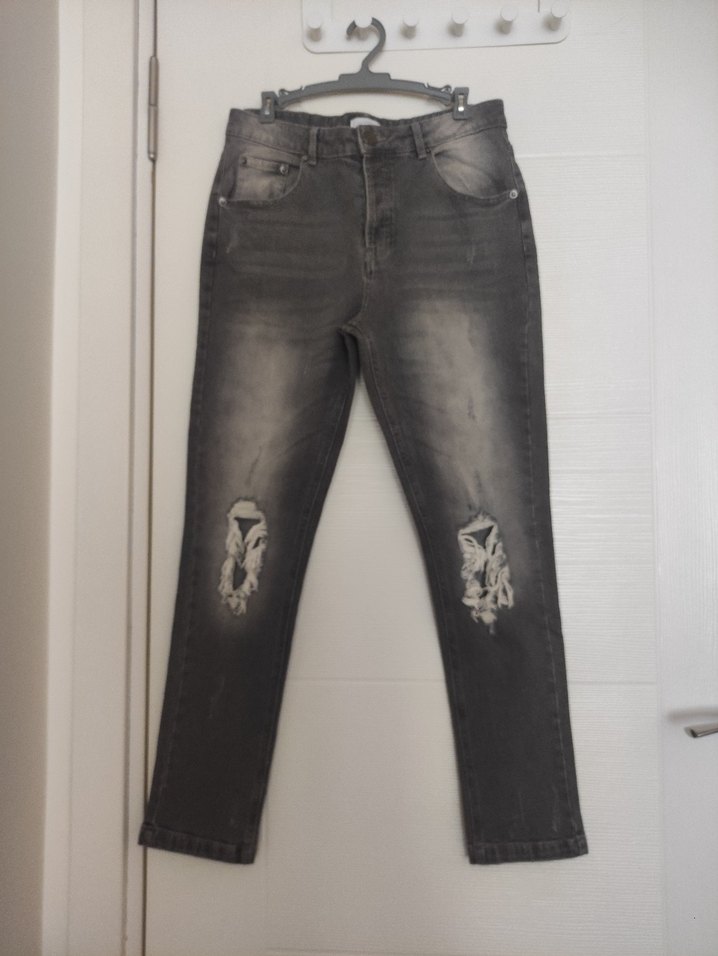 Gri Kadın Kot Pantolon - Görsel 2