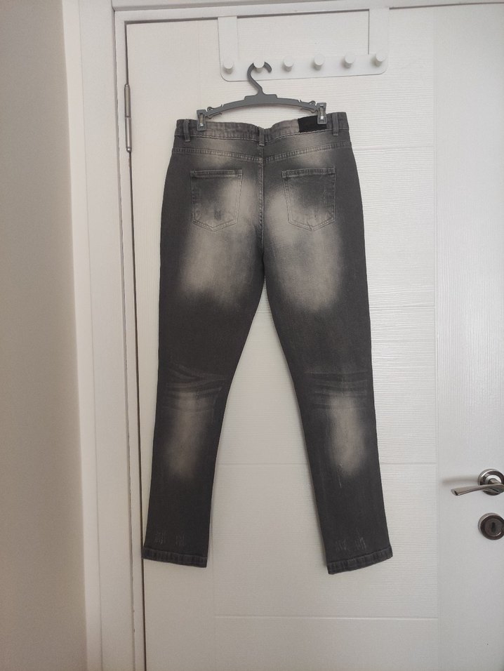 Gri Kadın Kot Pantolon - Görsel 3