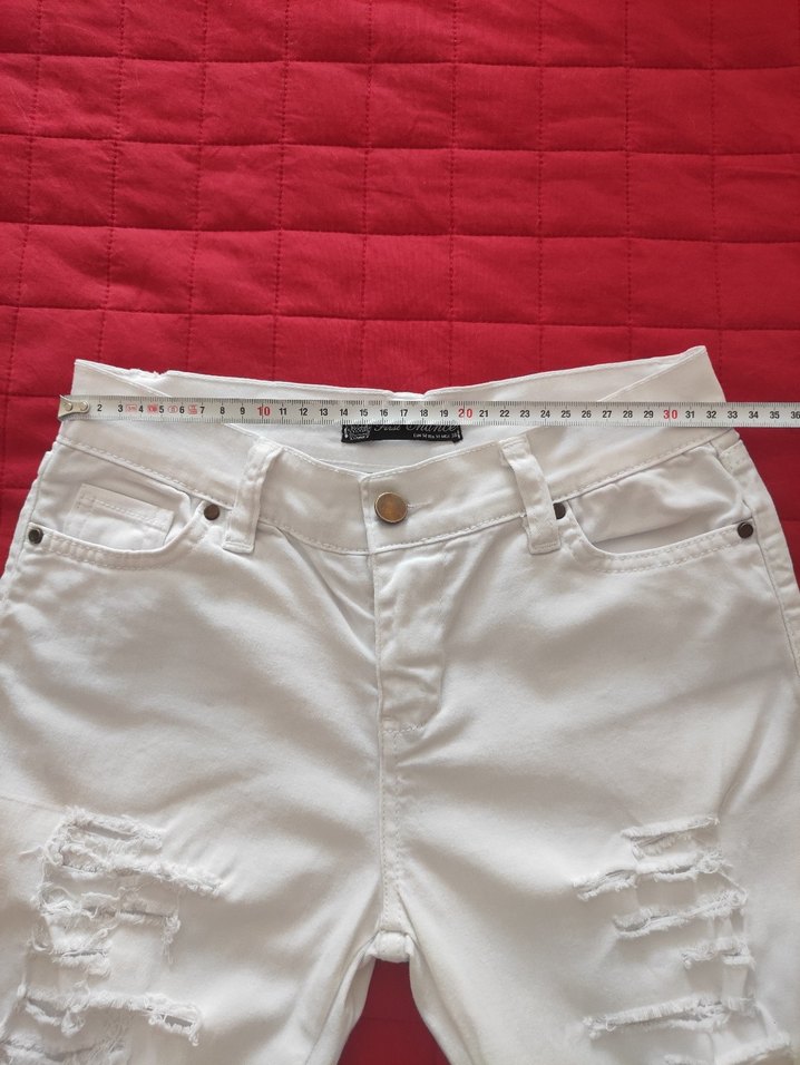 Yırtık Detaylı Beyaz Skinny Jean - Görsel 4