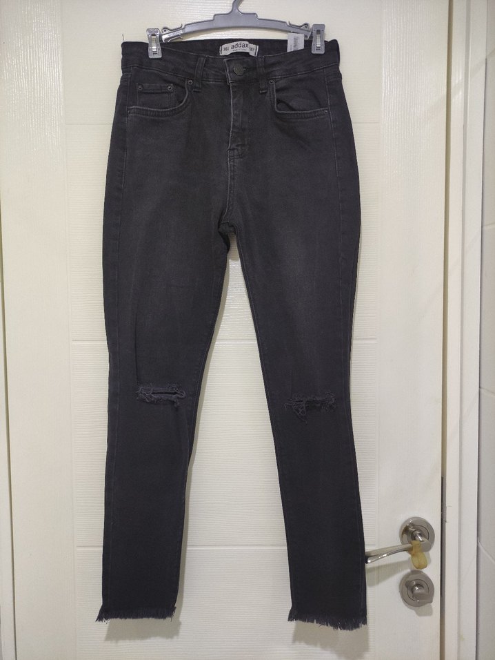 Kadın Denim Yırtık Detaylı Pantolon - Görsel 4