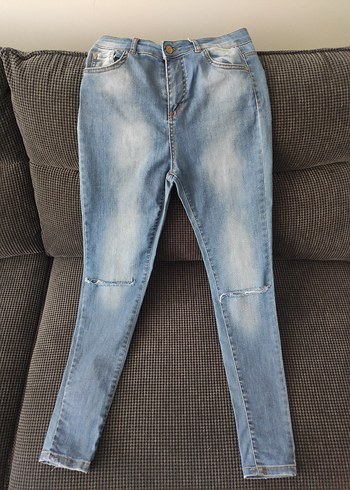 Kadın Mavi Denim Midi Boy Skinny Jean - Görsel 7