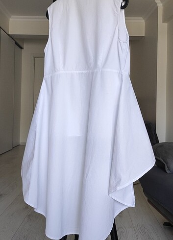 Beyaz asimetrik gömlek - Görsel 2