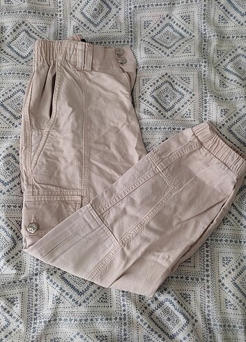 bershka açık pembe yazlık jogger kumaş pantolon