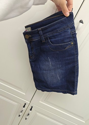 l Beden mavi Renk Denim Mini Etek