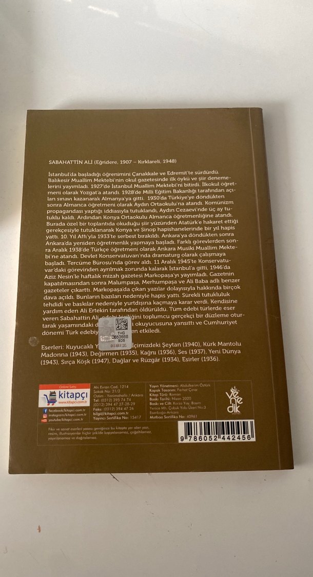 Kürk Mantolu Madonna - Sabahattin Ali - Görsel 2