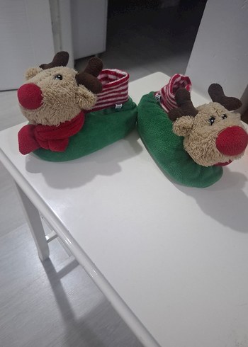 Kız ve Erkek Çocukları için Sıcak, geyikli Kahverengi Ev Terliği - Görsel 2