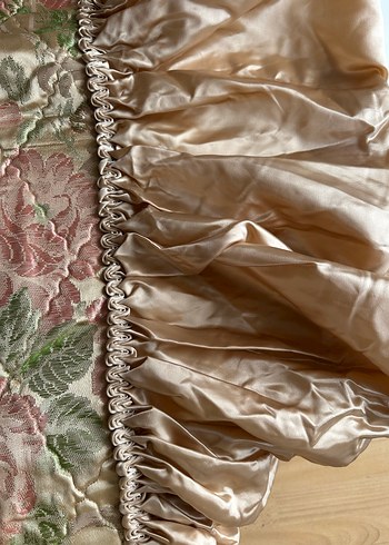 Çeyizlik İşlemeli pamuk saten yatak örtüsü - Görsel 4