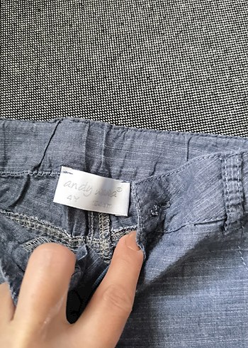 4 Yaş Beden Erkek Gri Denim Düğmeli Şort