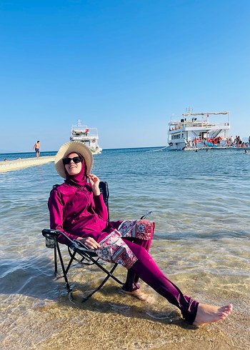 Pembe Uzun Kollu Bohem Plaj Mayo