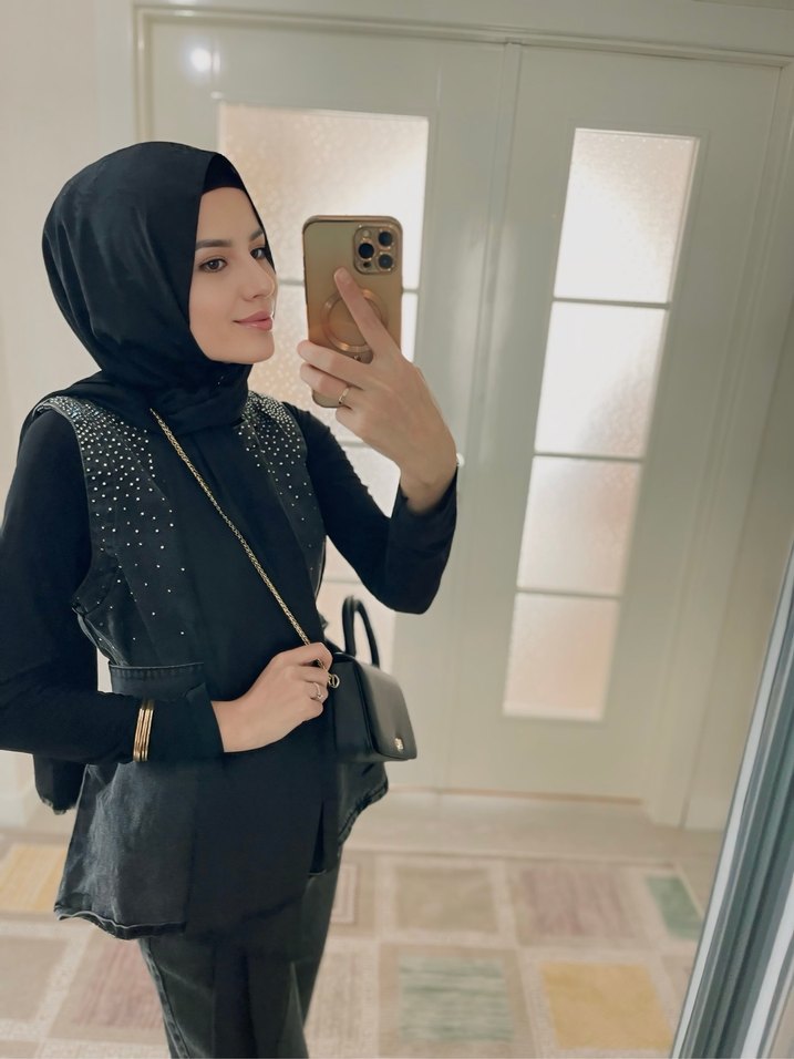 Siyah taşlı ikili kot takım - Görsel 2