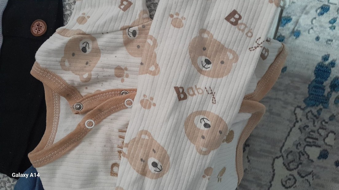 Gri Örgü Bebek Erkek Uzun Kollu Kıyafet Seti - Görsel 2