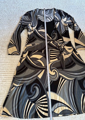 Büyük Beden Desenli Uzun Elbise - Görsel 3