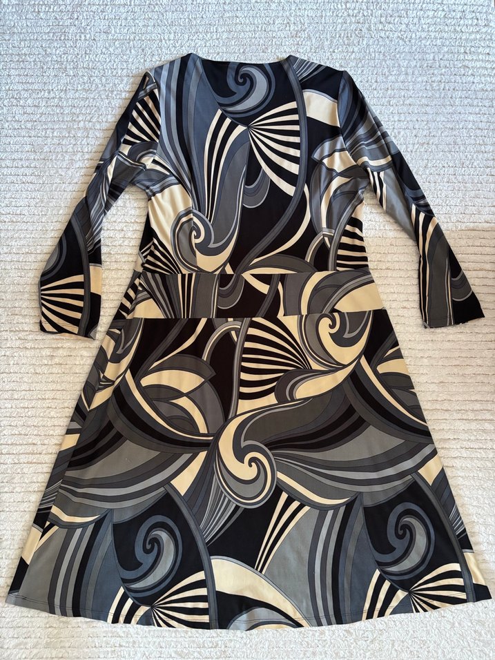 Büyük Beden Desenli Uzun Elbise - Görsel 2