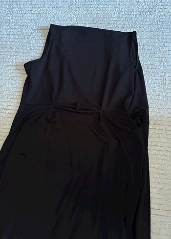 Siyah Uzun Belden Bağlamalı Elbise - Görsel 5